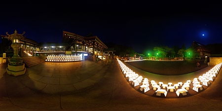法多山　万灯祭　パノラマ写真　360°×180°
