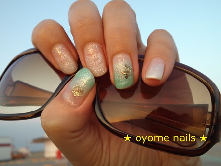 およめネイル summer green