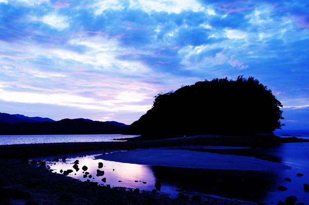 夕映えを映して