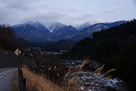 木曽の山景